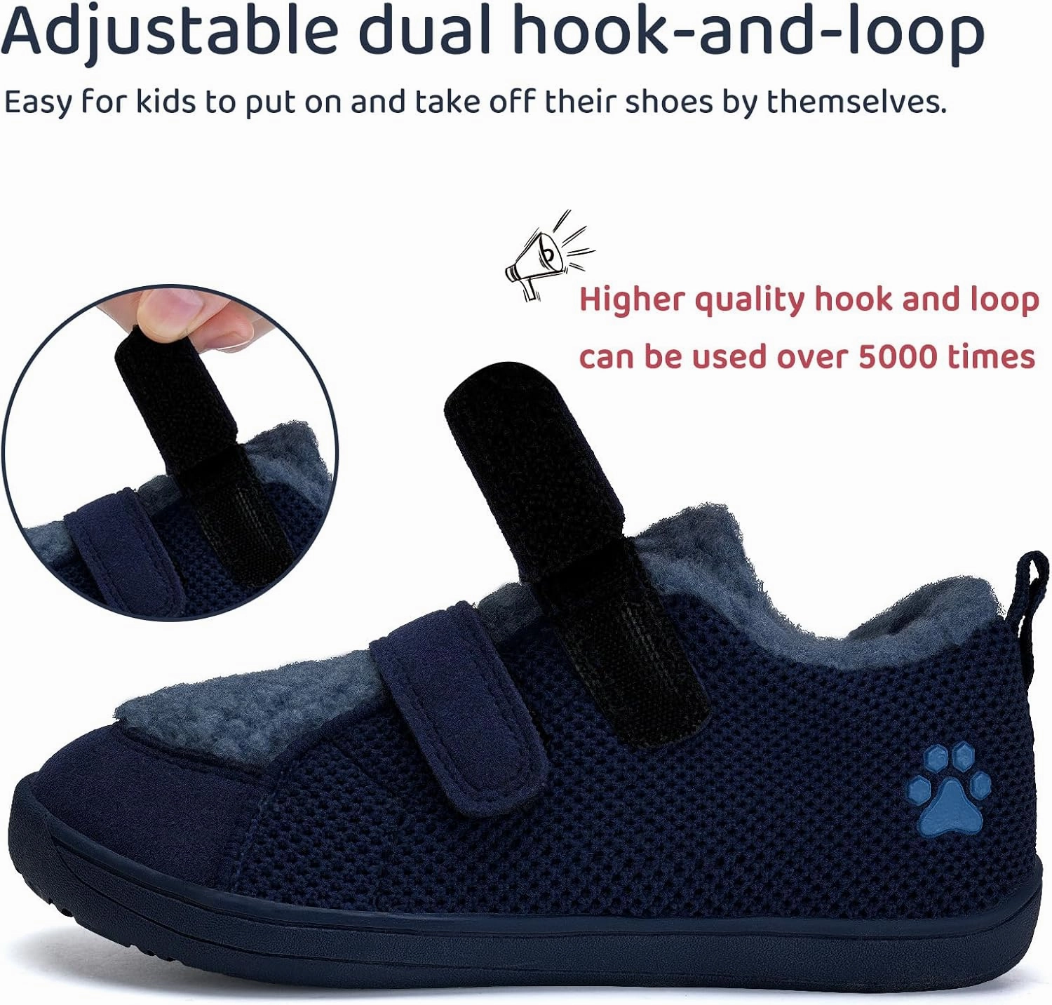 WateLves Toddler Little Kids Wide Barefoot Shoes Warm Winter House Shoes Baby Girls Boys Zero Drop Minimalist Plush Warm Sneakers for Indoor Outdoor