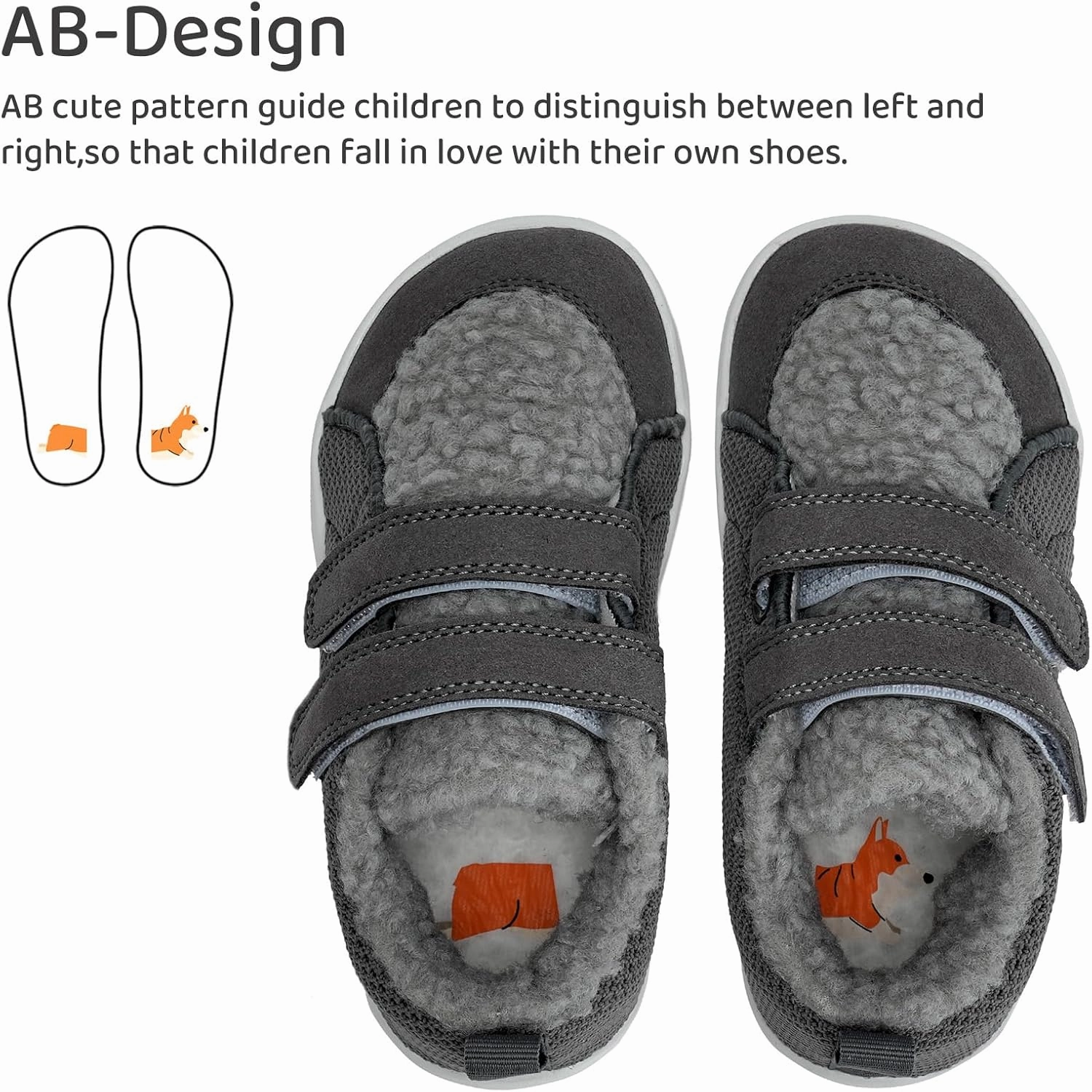 WateLves Toddler Little Kids Wide Barefoot Shoes Warm Winter House Shoes Baby Girls Boys Zero Drop Minimalist Plush Warm Sneakers for Indoor Outdoor