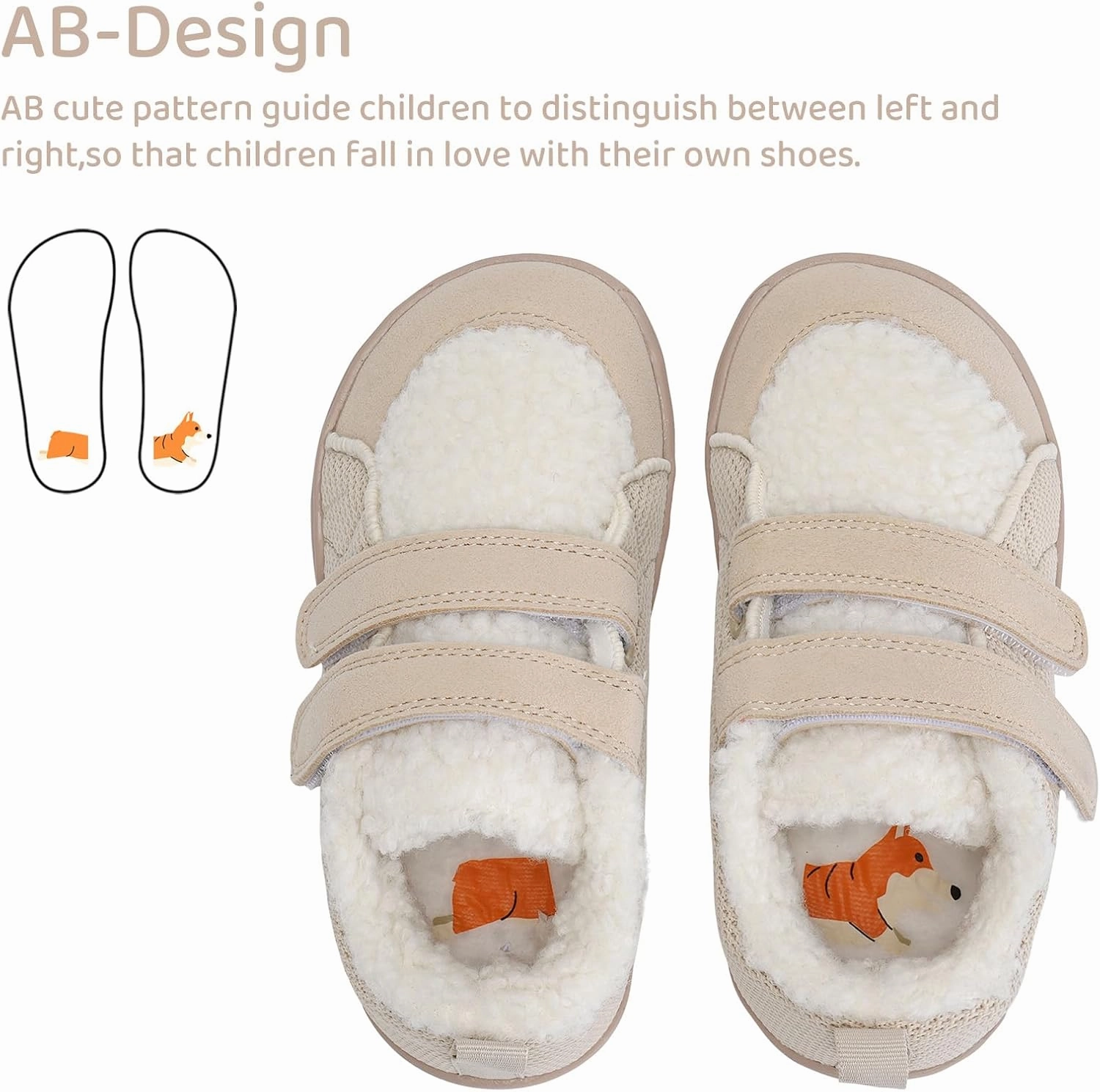WateLves Toddler Little Kids Wide Barefoot Shoes Warm Winter House Shoes Baby Girls Boys Zero Drop Minimalist Plush Warm Sneakers for Indoor Outdoor