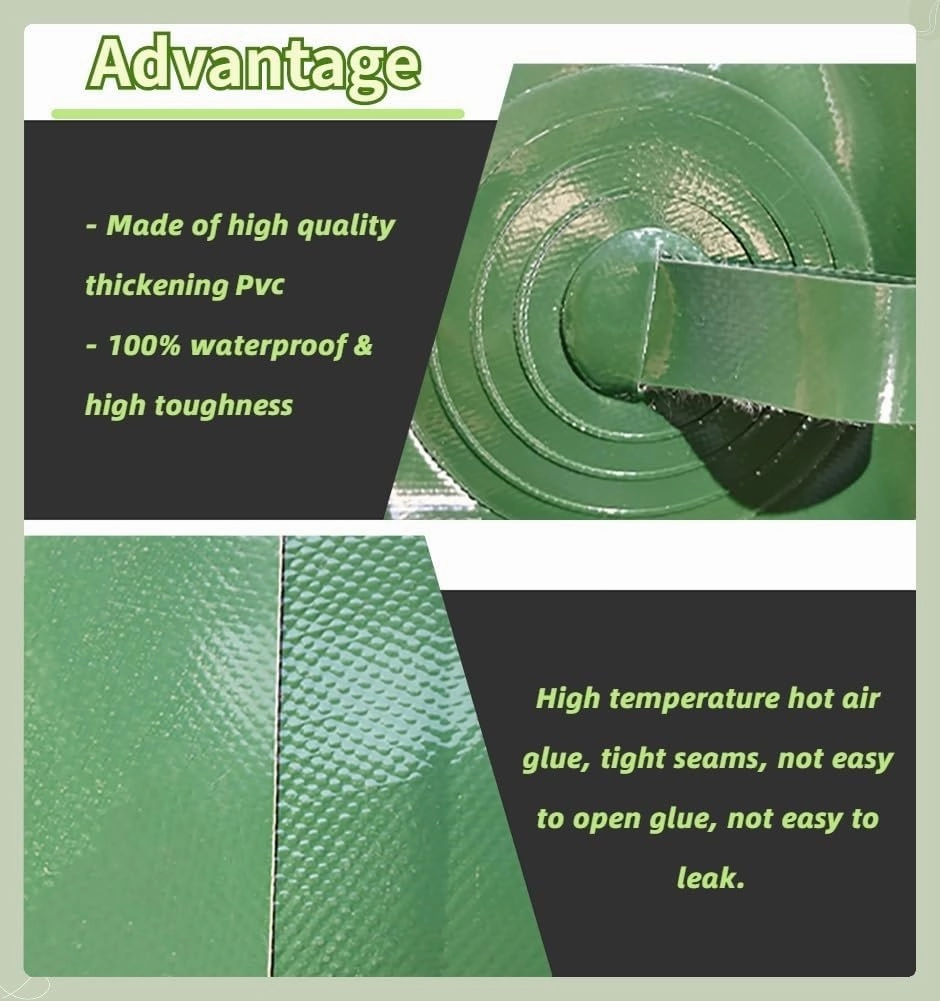 Water Storage Bladder，Collapsible Large Capacity Portable Water Storage 50-1585 Gallons Rainwater Bag(5000L/1320Gal/3x2x0.85 m)