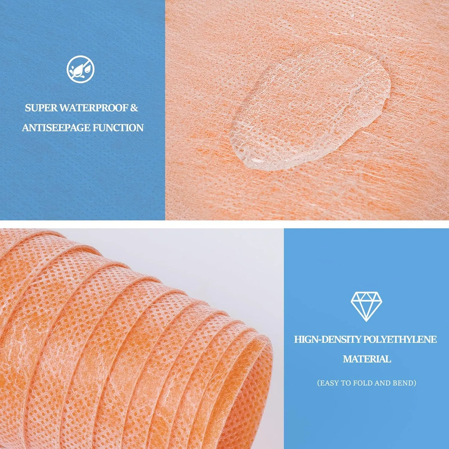 Waterproof Membrane 5inch x 98.42Ft Underlayment Shower Membrane 20mils Thickness Waterproofing Polyethylene Fabric for Tiles, Shower Walls, Bathroom Floors