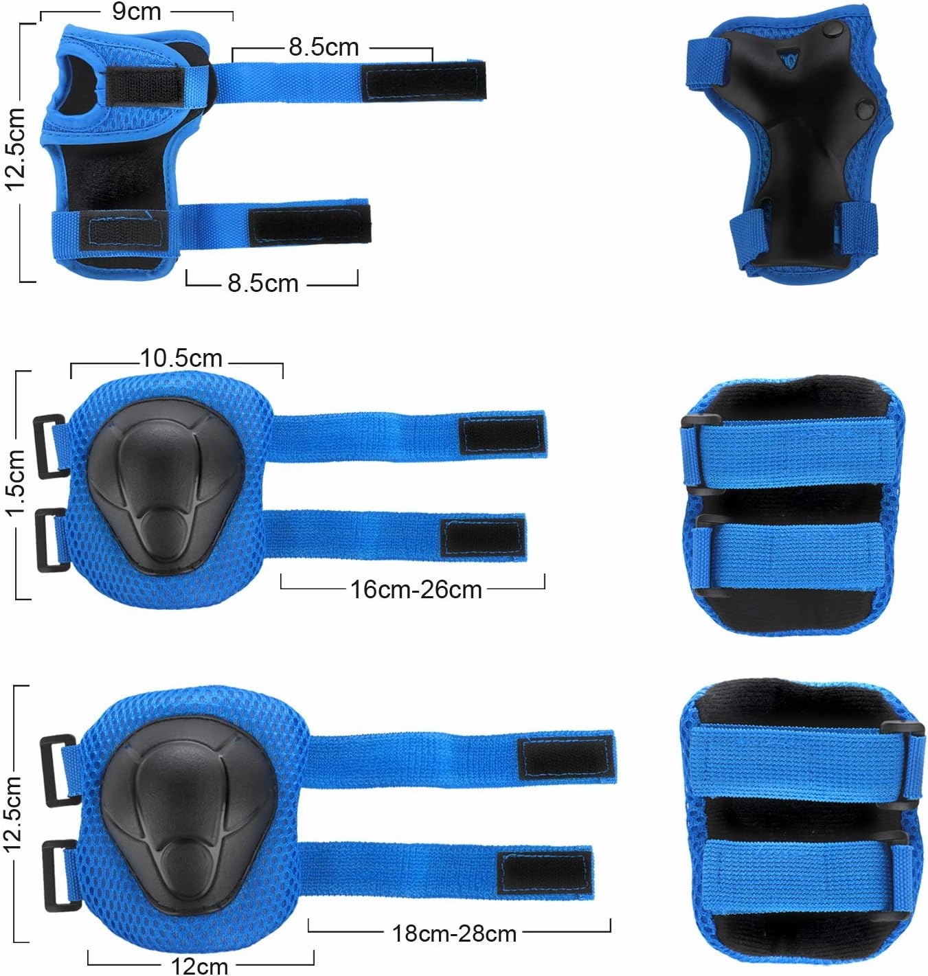 WayEee Kids Bike Helmet Set Skateboard Knee Pads, Helmet Pad Set Protective Gear Set Adjustable for Girls Kids 3-10 Helmet Elbow Pads Wrist Guards for Sport Cycling Bike Roller Skating Scooter
