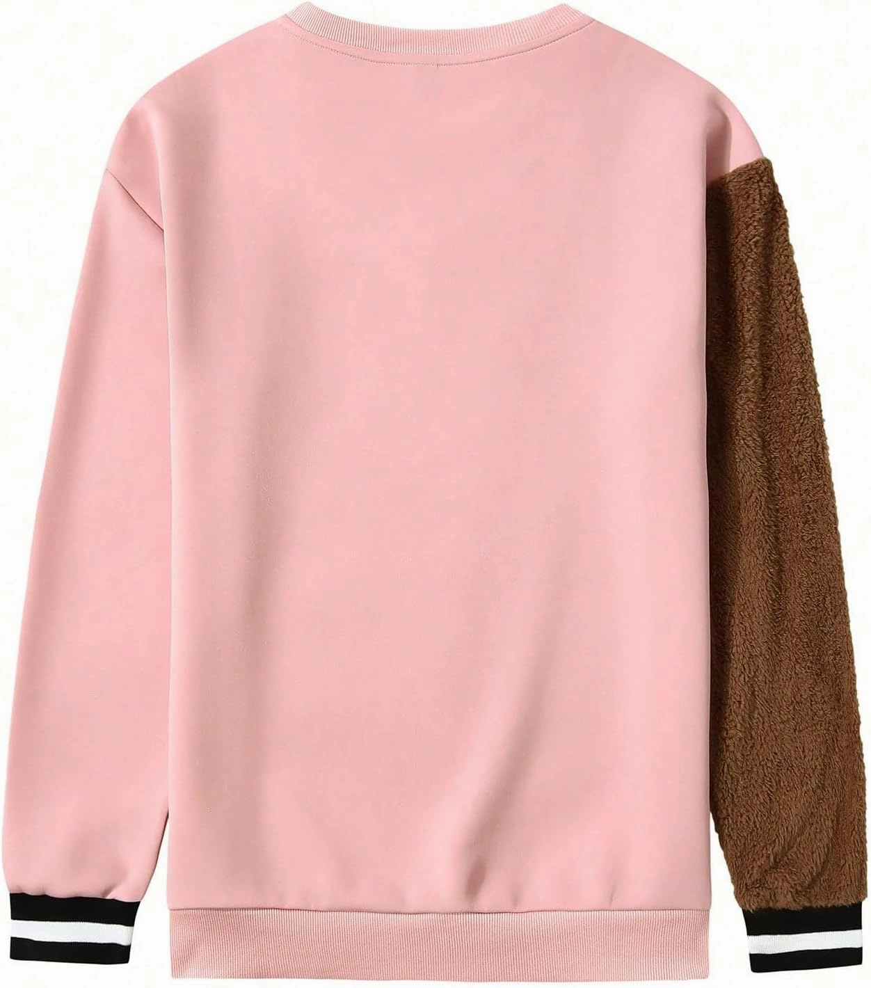 WDIRARA Men's Bear Patched Drop Shoulder Sweatshirt Round Neck Long Sleeve Pullover Sweatshirts