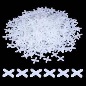 WEBEEDY 700 Pcs Tile Spacers Cross Tiles Leveler Spacers for Floor & Wall Tiling, 4mm 0.9" Reusable Cross Spacer Alignment Wedges for Ceramic, Porcelain & Stone Installation (White)