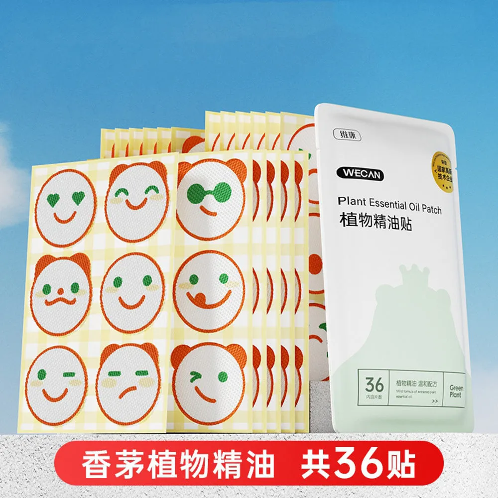 Wecan Mosquito Repellent Essential Oil Patches - Emoji Design, 36 Patches