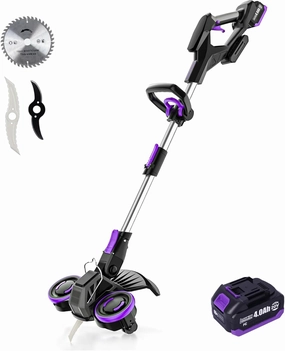Weed Wacker Cordless, GearBrushless™, 3-in-1 Edger/Mower/Trimmer with Blade, 60 Min Runtime (WhackPro 4820XG)