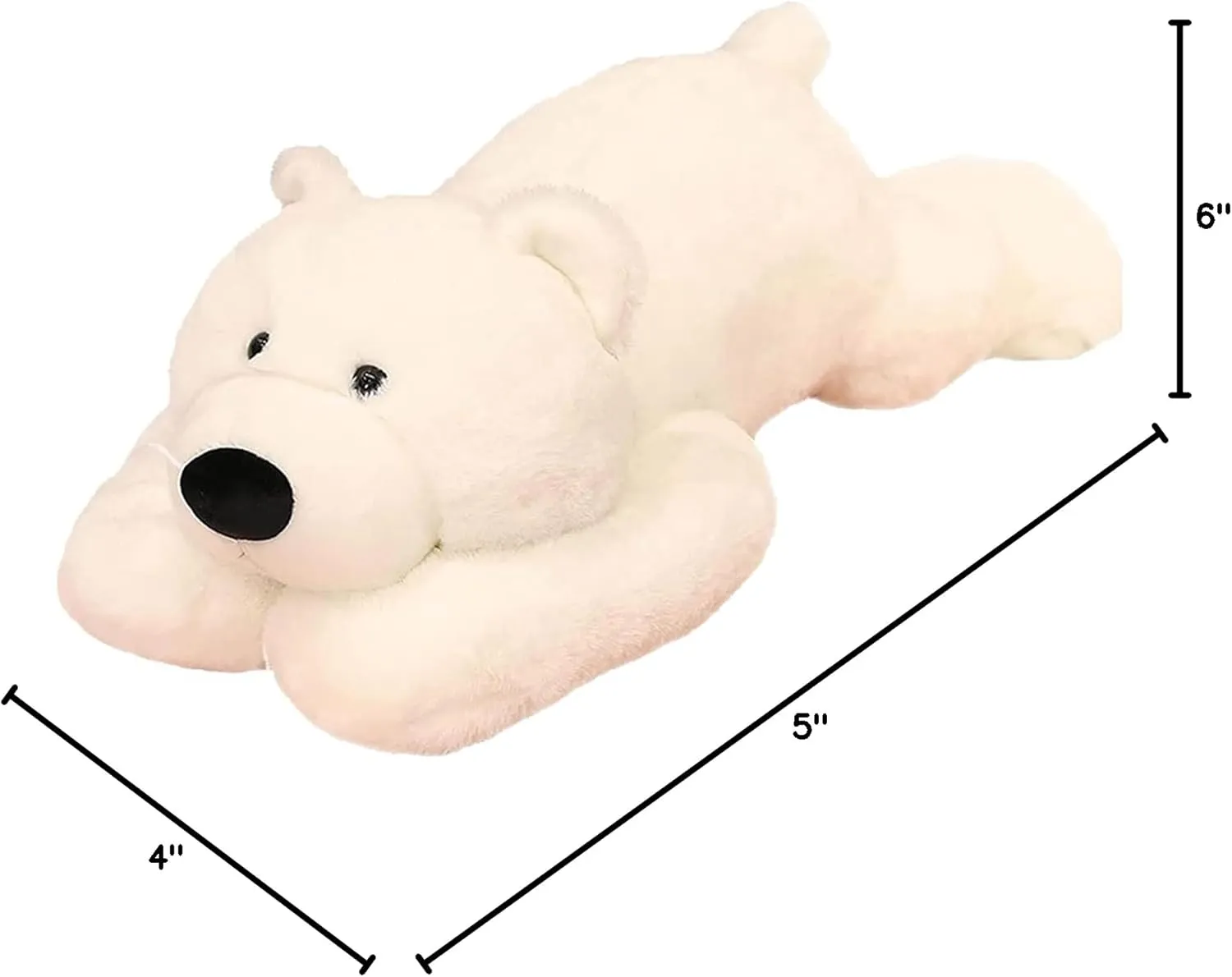 Weighted Stuffed Animals, 29.5" 6.2lbs Weighted Bear Stuffed Animal Toy Cute White Bear Plush Pillow Weighted Plush Animals Toy