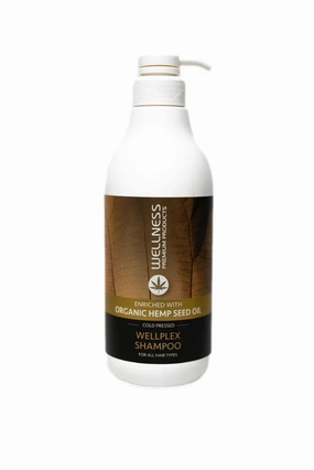 Wellness Premium Wellplex Hemp Infused Repair Shampoo | Restorative Formula for Damaged & Color-Treated Hair | Hydrates & Strengthens with Organic Hemp Seed Oil & Hyaluronic Acid | Vegan 1 Liter