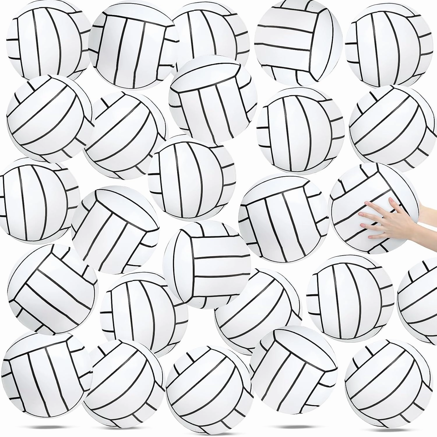 Wettarn 24 Pieces Inflatable Volleyball Beach Ball 12 Inches Volleyball Party Favors White Swimming Pool Party Ball Volleyball Beach Game Toys for Beach Pool Sports Game Party Supplies
