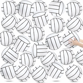 Wettarn 24 Pieces Inflatable Volleyball Beach Ball 12 Inches Volleyball Party Favors White Swimming Pool Party Ball Volleyball Beach Game Toys for Beach Pool Sports Game Party Supplies