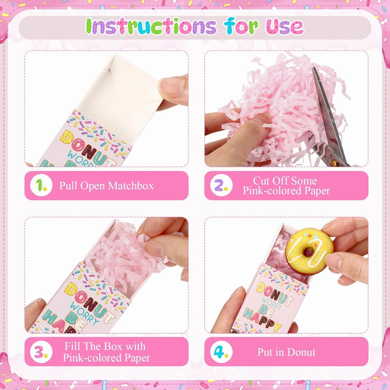 Wettarn 24 Sets Donut Desk Pets Gifts Cute Stress Balls with Support Gift Boxes Inspirational Party Favors for Classroom Students Employee Coworker Friends Office Positive Stress Relief Back to School