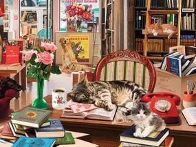 White Mountain Puzzles - Cozy Bookshop - 500 Piece Jigsaw Puzzle