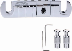 Wilkinson GTB Adjustable Intonated Wraparound Bridge Tailpiece for Les Paul Style Electric Guitar, Chrome