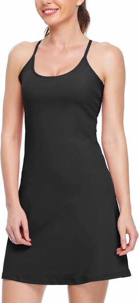Willit Women's Exercise Dress Tennis Golf Workout Dress with Built-in Bra Yoga Athletic Dress with Pockets