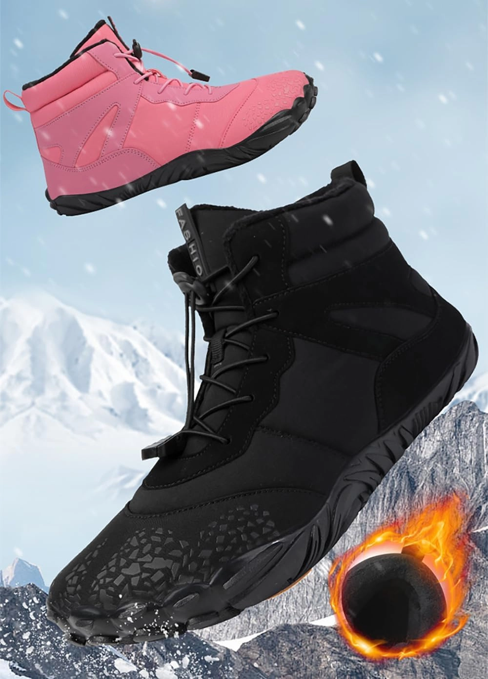 Winter Hike Walking Barefoot Footwear Womens Men Barefoot Boots Autumn Winter Waterproof Wide Toe Barefoot Shoes