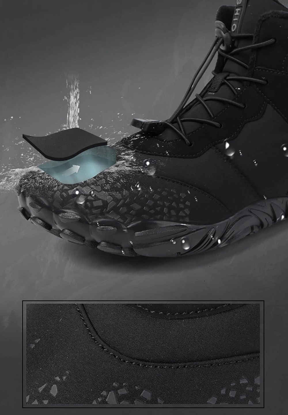 Winter Hike Walking Barefoot Footwear Womens Men Barefoot Boots Autumn Winter Waterproof Wide Toe Barefoot Shoes