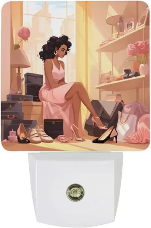 Woman with High Heel Shoes Luxury Night Light Cute Nightlight Led Sensor Night Light for Bedroom Living Room