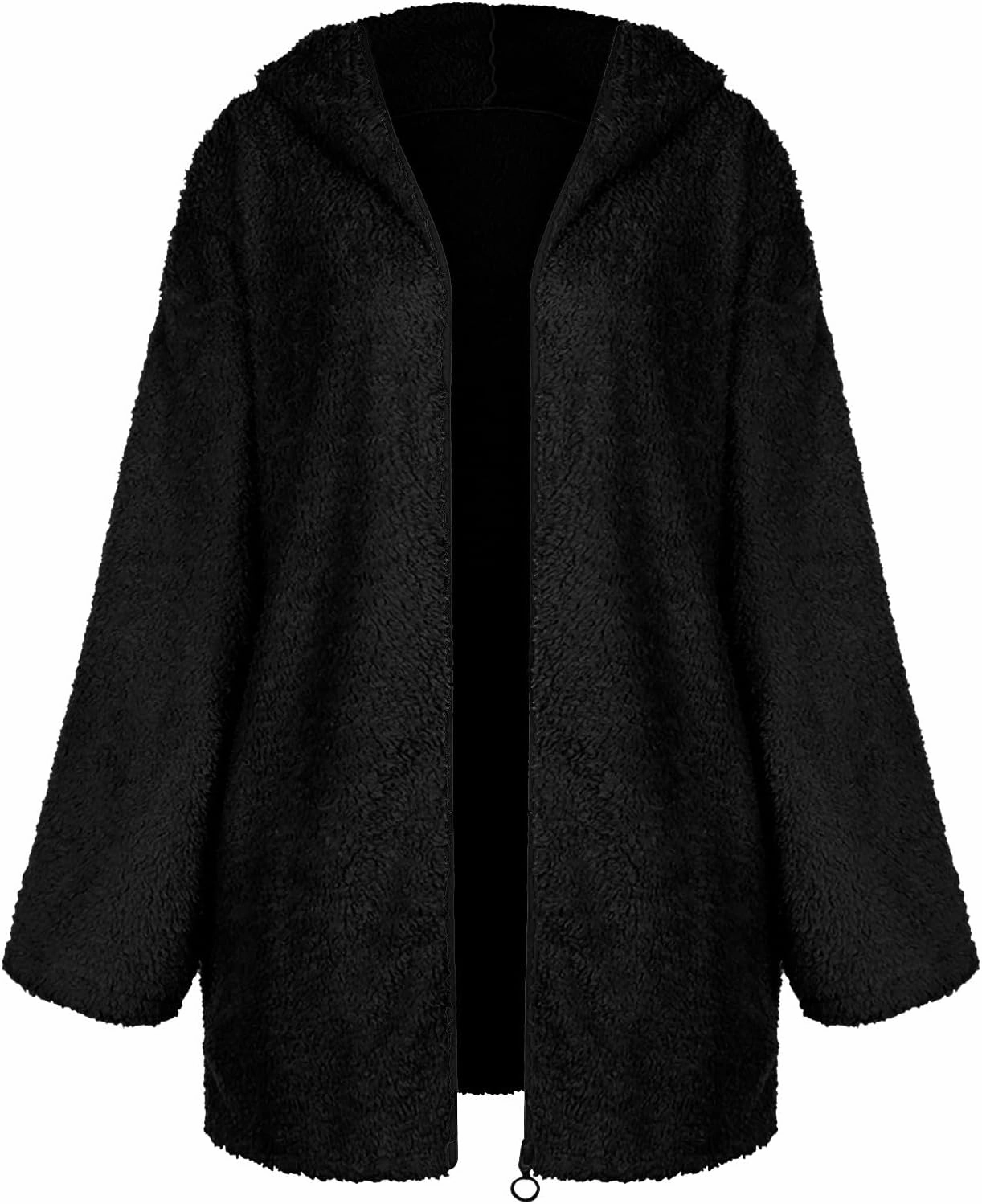 Women's 2023 Fuzzy Fleece Winter Coat Lapel Long Sleeve Teddy Bear Warm Jackets Faux Fur Outwear Sherpa Jacket Cardigan