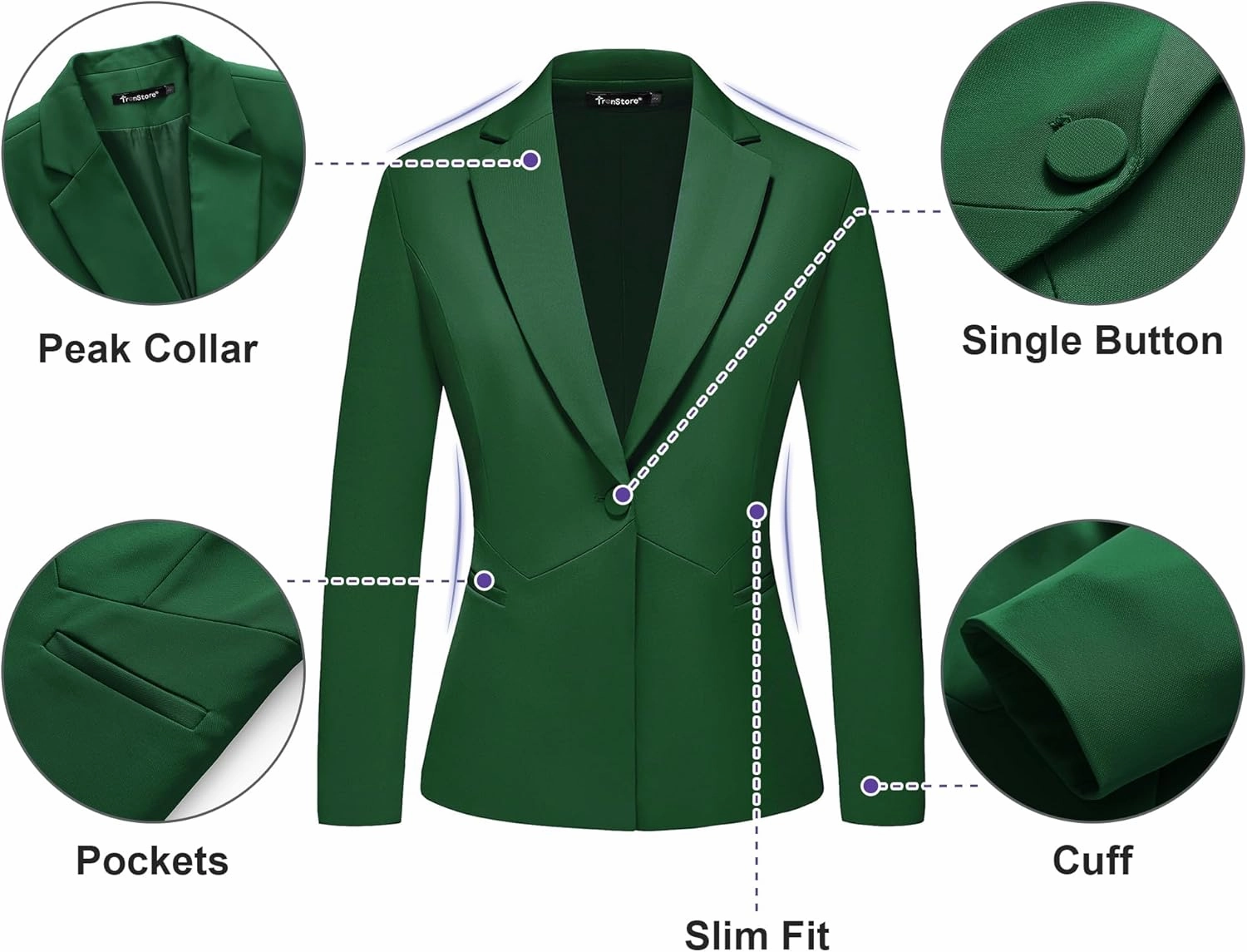 Women's Business Suits for Work Professional 2 Piece Slim Fit Outfits for Women