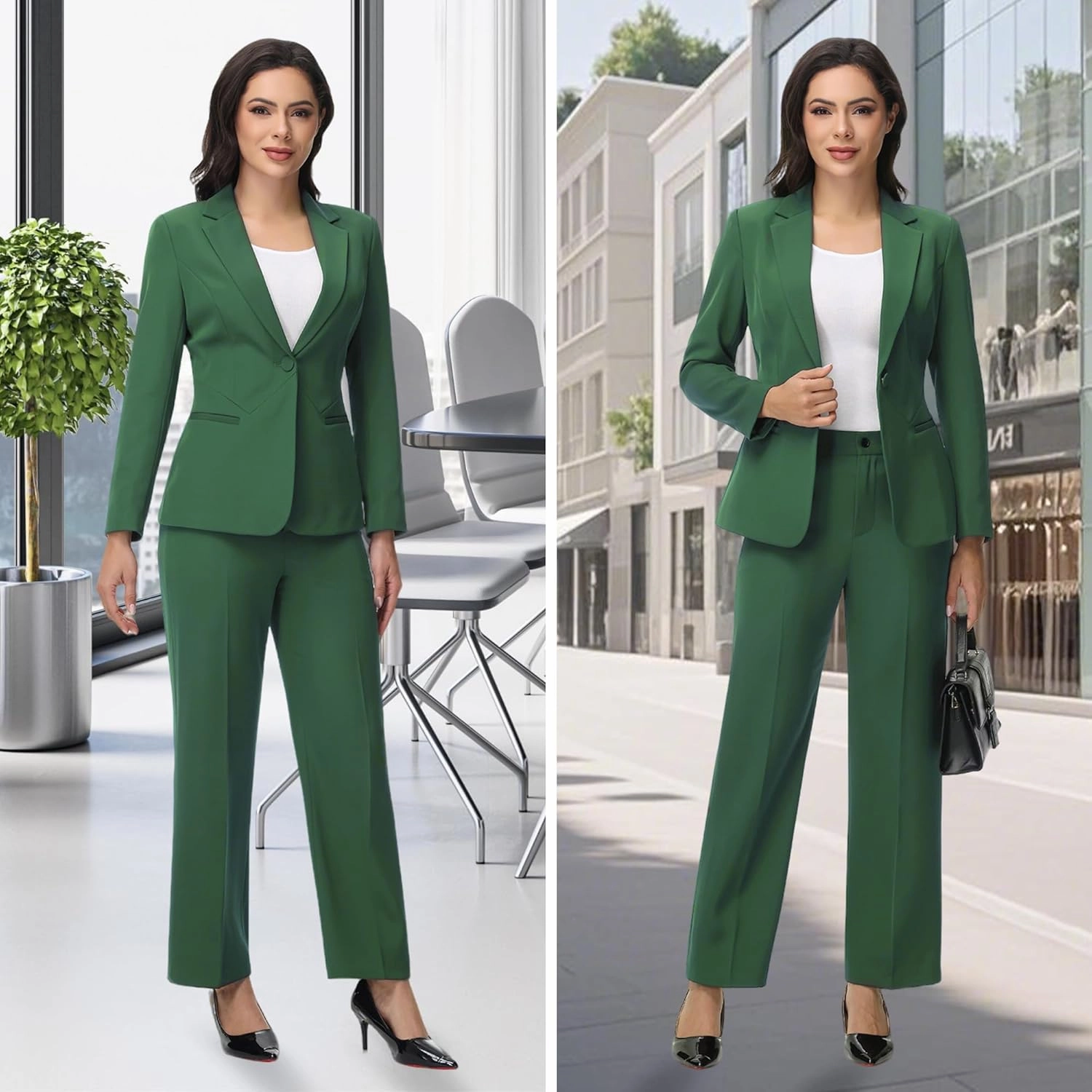 Women's Business Suits for Work Professional 2 Piece Slim Fit Outfits for Women