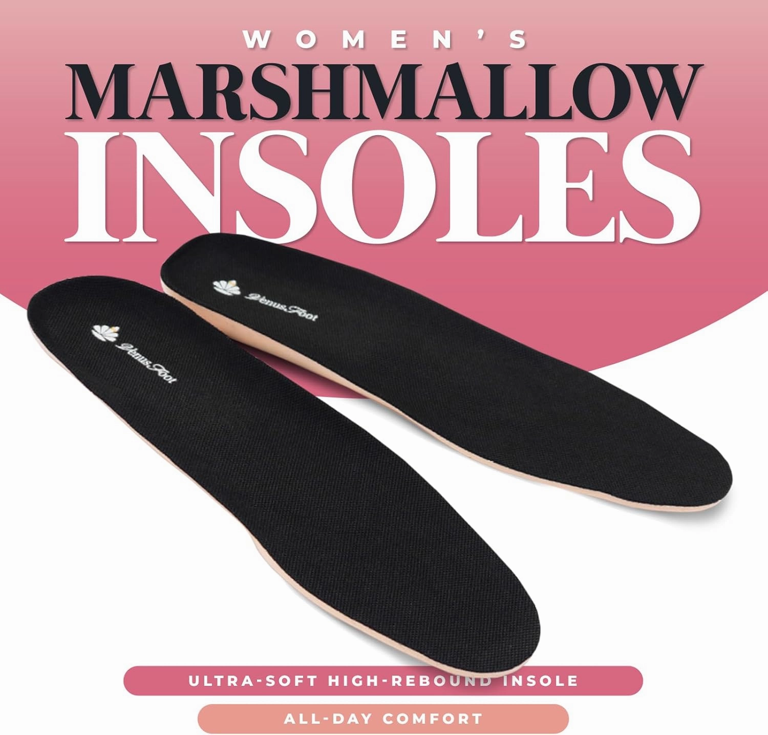 Women's Fluffy Marshmallow Shoe Insoles Ultra-Soft Memory Foam Inserts with 3D Arch Support and High-Rebound Cushion (M (8.3-9.1 inches))