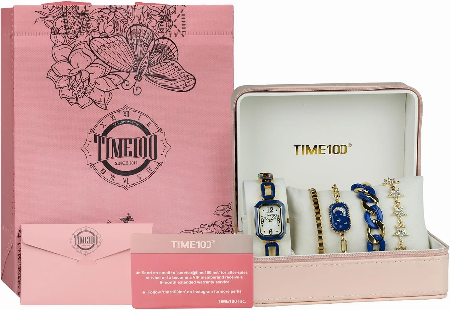 Women's Rectangle Watch and Bracelet Set, Women's Bracelet Watch Set，Gifts for Women