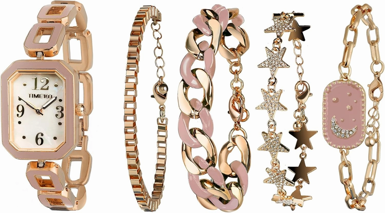 Women's Rectangle Watch and Bracelet Set, Women's Bracelet Watch Set，Gifts for Women