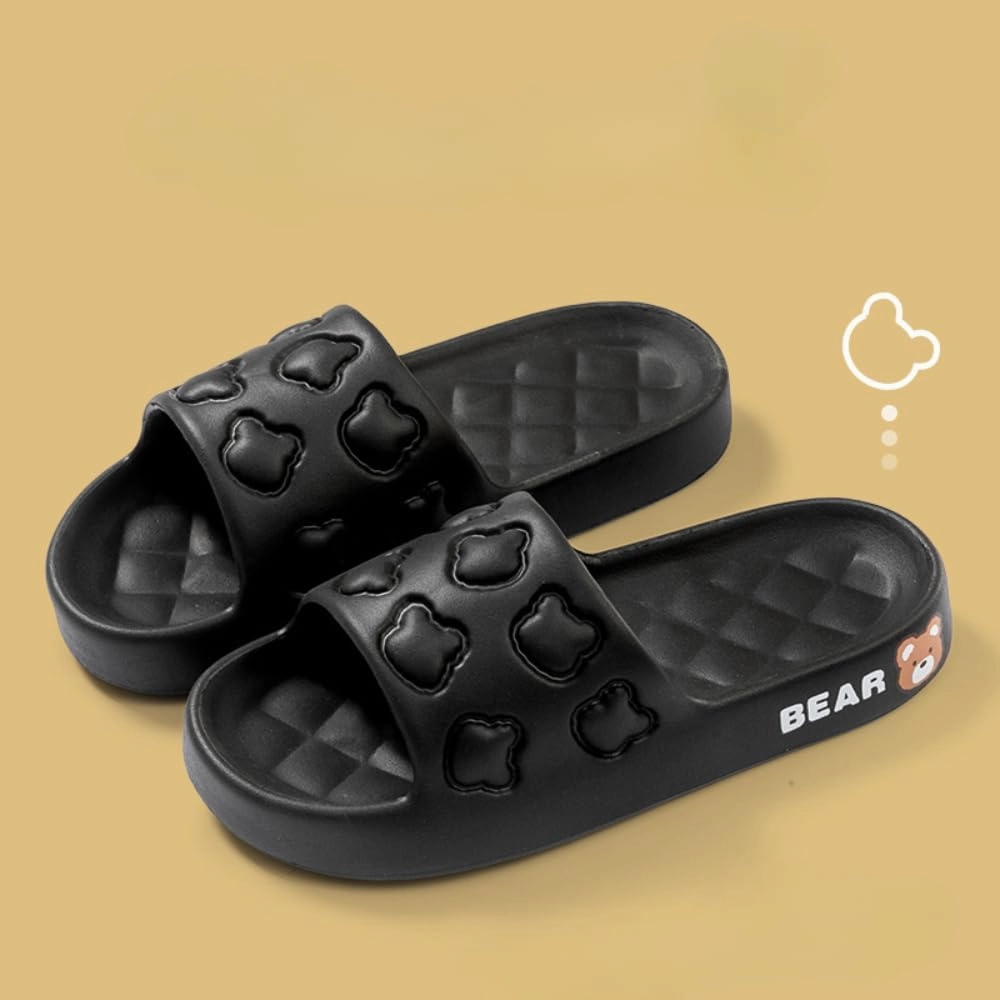 Women's Slippers Cute Bear Dog Cartoon Pattern Girl's Thick Soles Indoor Outdoor Slippers