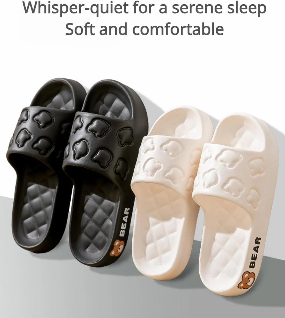 Women's Slippers Cute Bear Dog Cartoon Pattern Girl's Thick Soles Indoor Outdoor Slippers