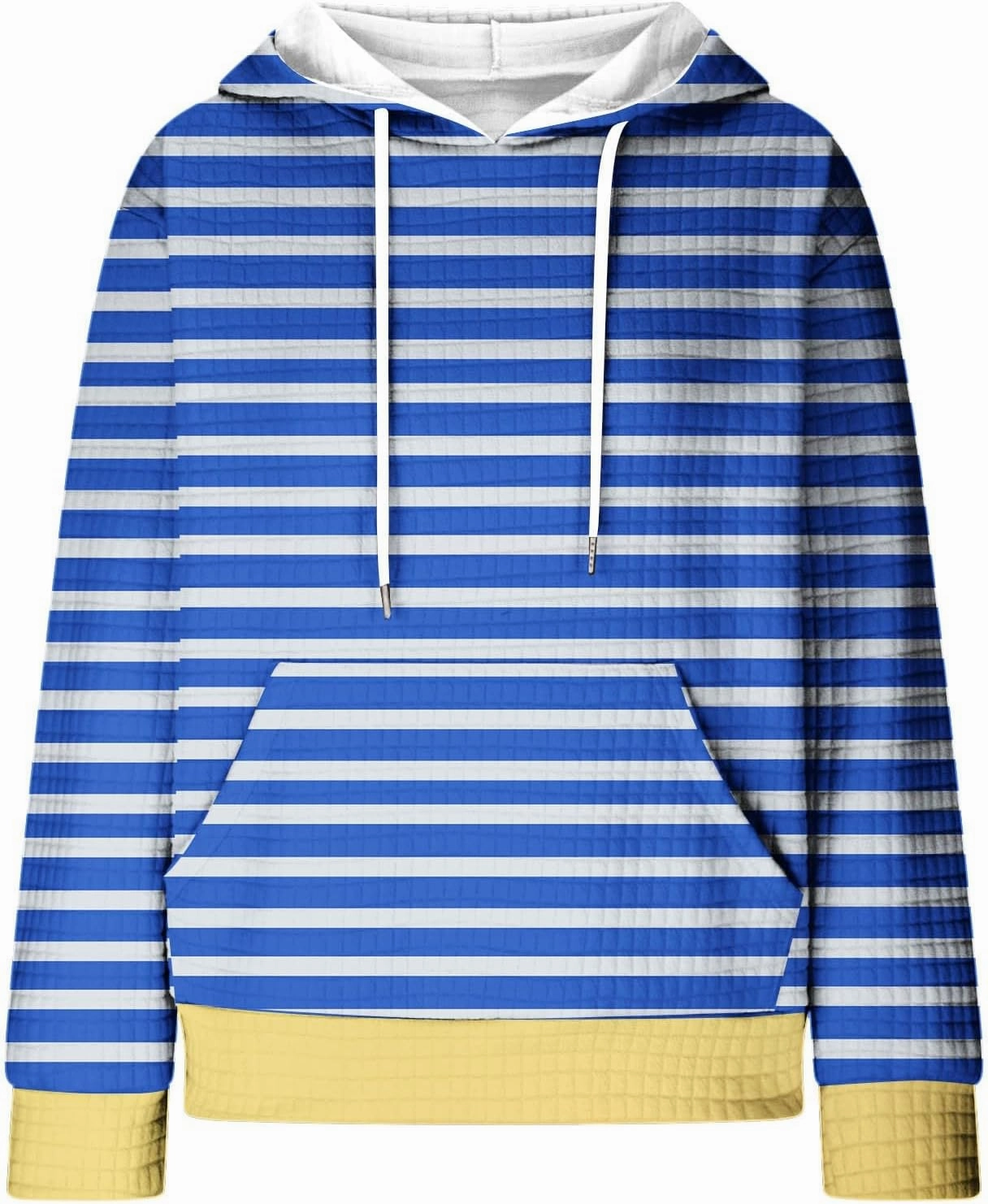 Women's Striped Waffle Oversized Hoodies Sweatshirts,Winter Casual Crew Neck Long Sleeve Pullover,Teen Girls Tops