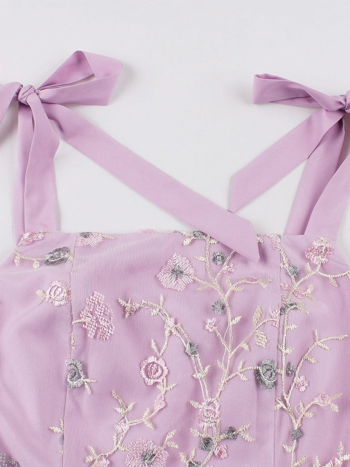 Women's Tie Strap Tulle Prom Dresses Sweetheart Flower Embroidery Dress Short Formal Party Mini Homecoming Dresses