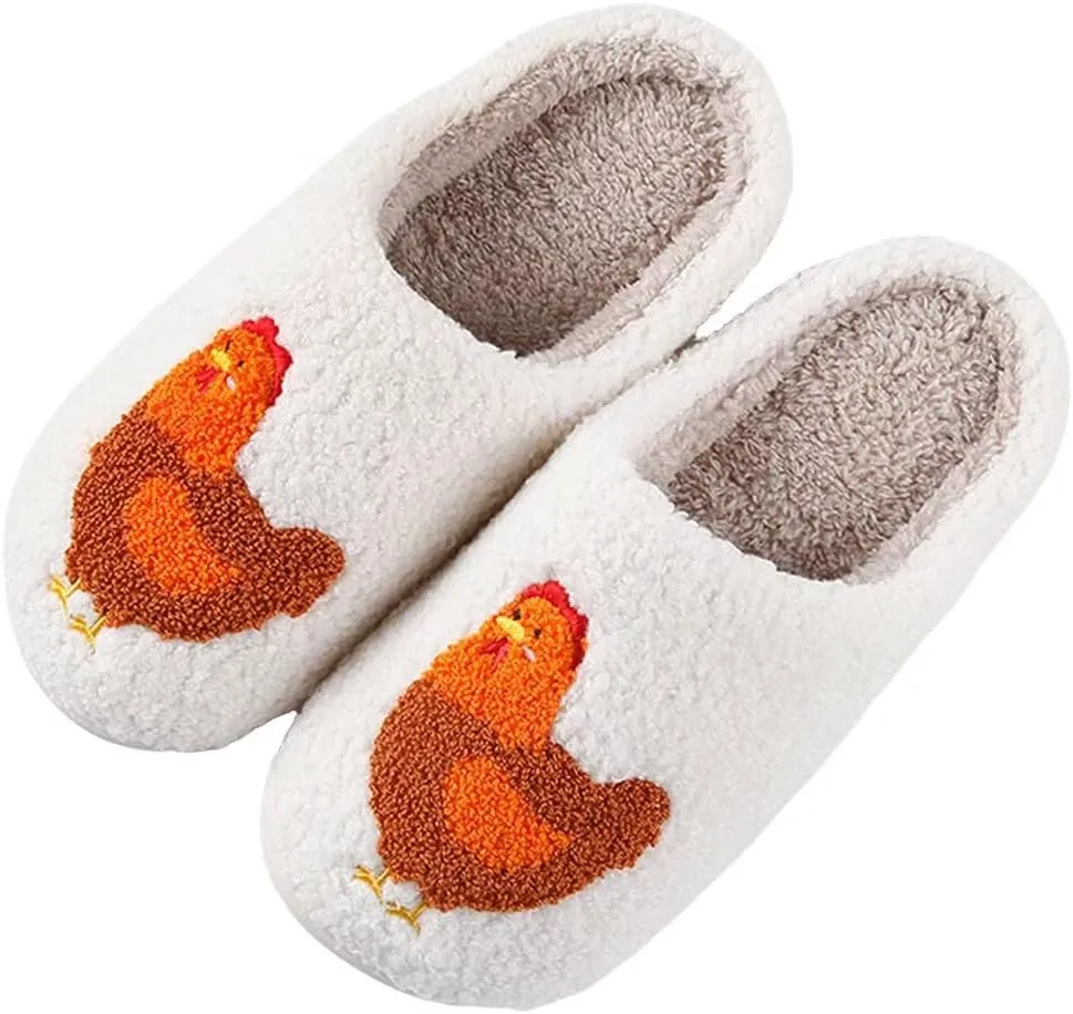 Women's Men's Strawberry Slippers Cute Fruit Home Slippers Winter Fuzzy Memory Foam Fluffy Warm House Shoes