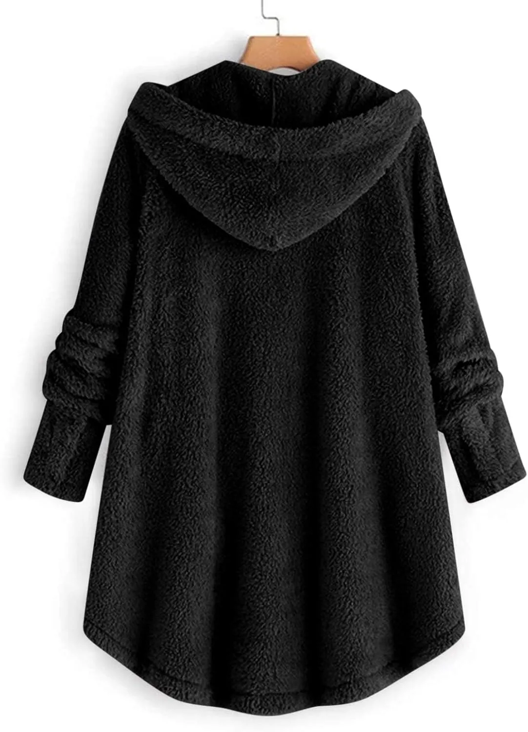 Womens Sherpa Jackets Dressy Casual Loose Soft Button Down Fleece Pullover Tops Oversized Hooded Loungewear