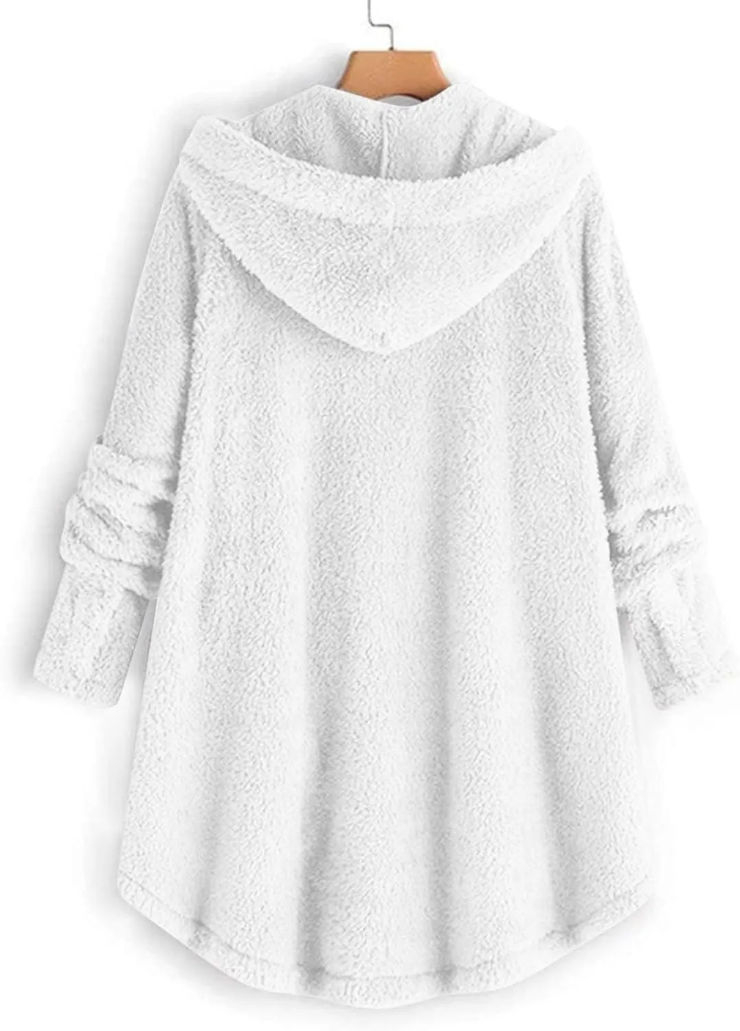 Womens Sherpa Jackets Dressy Casual Loose Soft Button Down Fleece Pullover Tops Oversized Hooded Loungewear