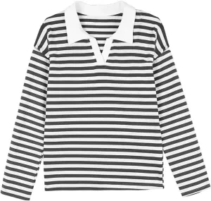 Women's Striped Oversized Hoodies,2024 Casual Cowl Neck Long Sleeve Fleece Sweatshirts,Pullover Tunic Cute Winter