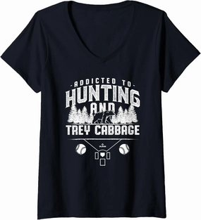 Womens Bear Hunting and Trey Cabbage Prospect Baseball Fan Gear V-Neck T-Shirt
