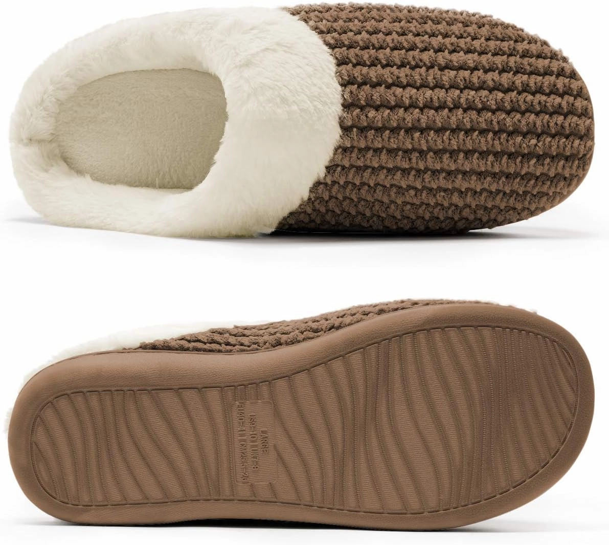 Womens Memory Foam Slippers Plush Fleece Lined Lady House Slippers Anti-Skid for Indoor Outdoor