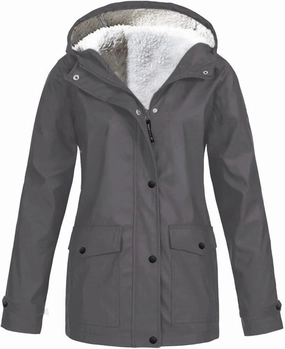 Womens Sherpa Lined Anoraks Jackets Waterproof Lightweight Warm Windbreaker Casual Outdoor Hiking Travel Trench Coats