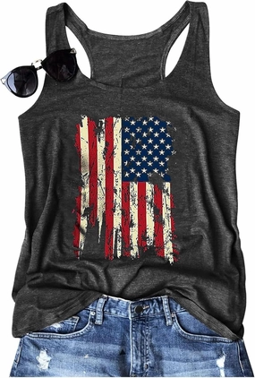Womens Tank Tops Summer Racerback Graphic Tanks Beach Vacation Tops Loose Running Athletic Sleeveless Shirt Cami
