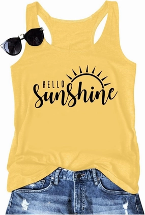 Womens Tank Tops Summer Racerback Graphic Tanks Beach Vacation Tops Loose Running Athletic Sleeveless Shirt Cami
