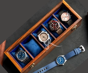 Wood Watch Box Organizer for Men – 6 Watch Display Case for Men | Wooden Watch Boxes for Men 6 Slot | Wooden Watch Cases for Men 6 Slot
