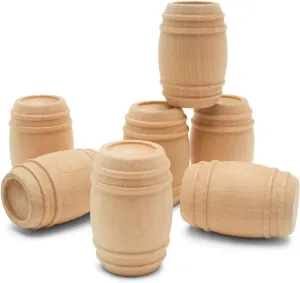 Wooden Pickle Barrel 1-5/8 Inch, Pack of 50, Small Unfinished Cargo Drums, Perfect for Miniatures, Scale Models, Mini Train Making or Woodworking Craft Projects, by Woodpeckers