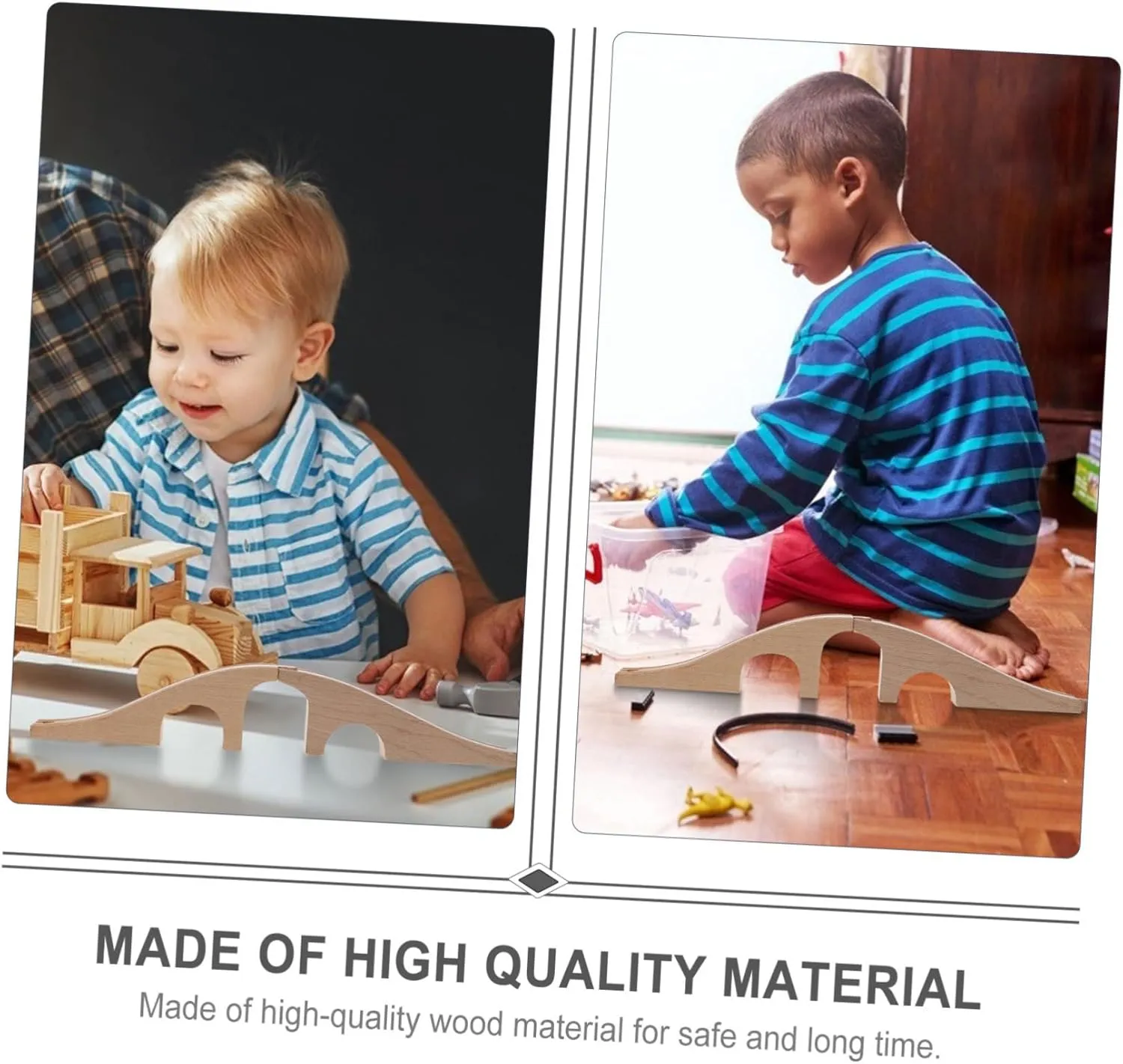 Wooden Train Track Bridge Boys and Girls Toy Set Children's Train Scene Track