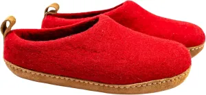 Wool Indoor Slippers - Natural Organic Wool, Genuine Leather Sole, Handmade in Nepal - Cozy, Warm, Soft, Unisex Non-Slip House Shoes for Men & Women - Perfect for Winter Comfort