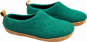 Wool Indoor Slippers - Natural Organic Wool, Genuine Leather Sole, Handmade in Nepal - Cozy, Warm, Soft, Unisex Non-Slip House Shoes for Men & Women - Perfect for Winter Comfort