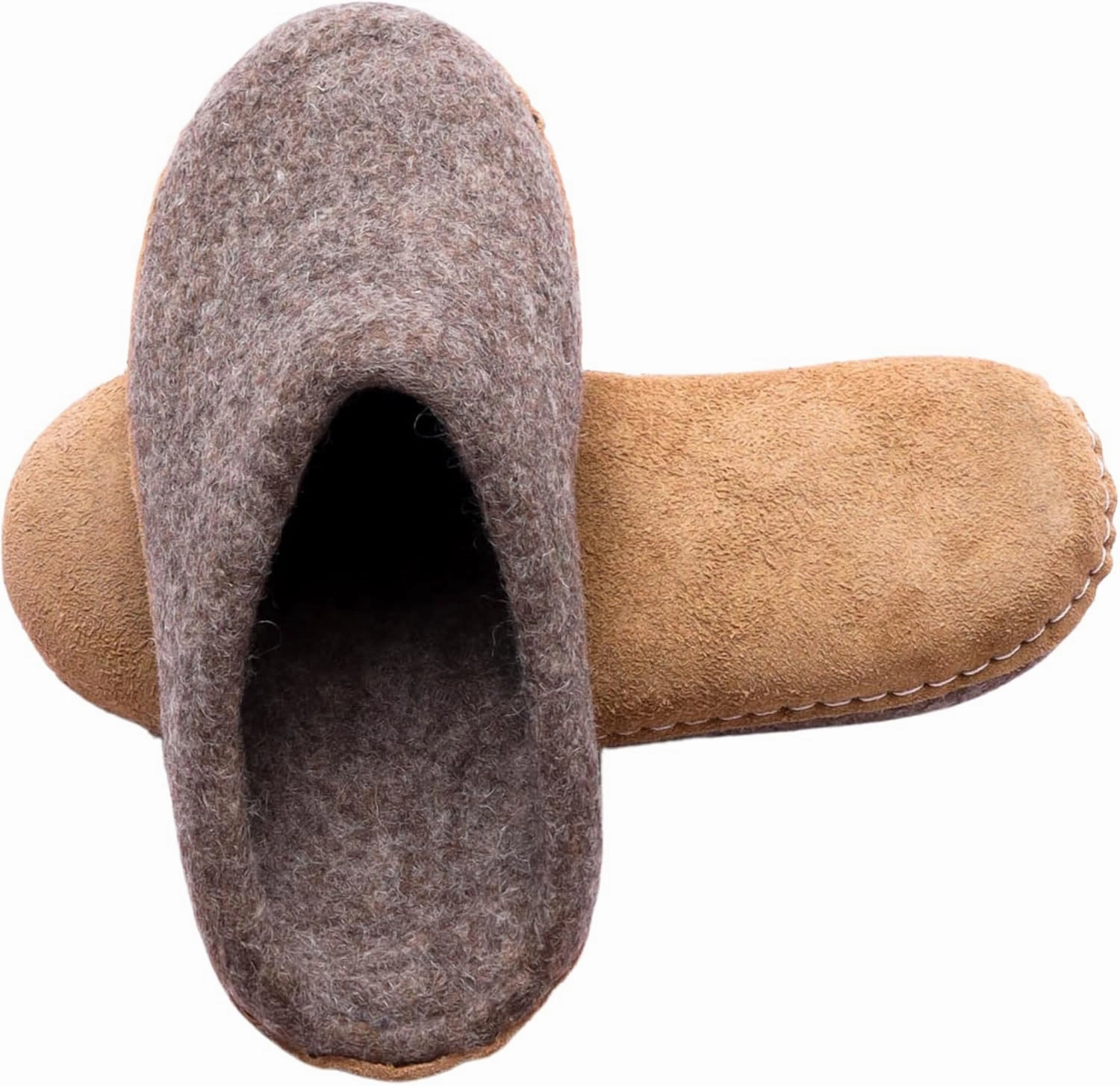 Wool Indoor Slippers - Natural Organic Wool, Genuine Leather Sole, Handmade in Nepal - Cozy, Warm, Soft, Unisex Non-Slip House Shoes for Men & Women - Perfect for Winter Comfort