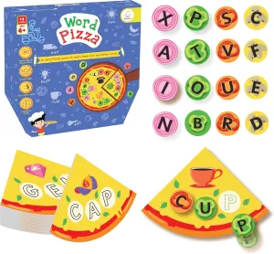 Word Pizza: Spelling Games for Ages 4-6 | Classroom Games | 160 Alphabet Toppings and 100 Words | Fun Preschool & Kindergarten Learning Activity | Homeschool Essentials