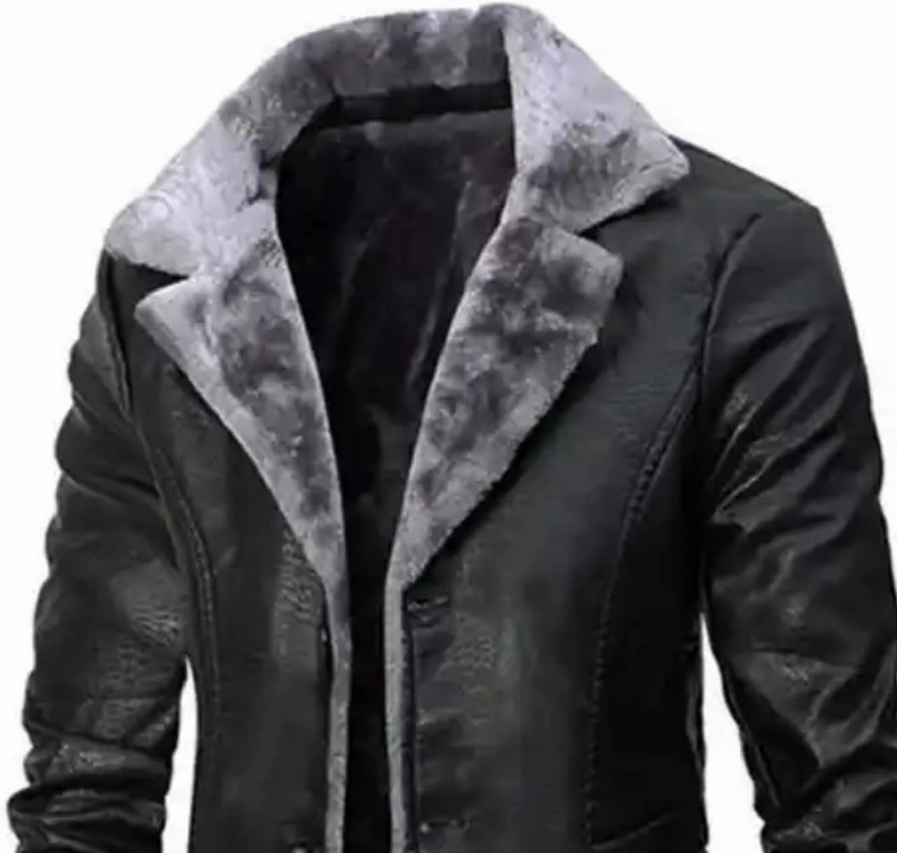 Worlem Long Sheepskin Coats Mens - Real Leather Warm Faux Shearling Duffle Coats for Extreme and Harsh Winters