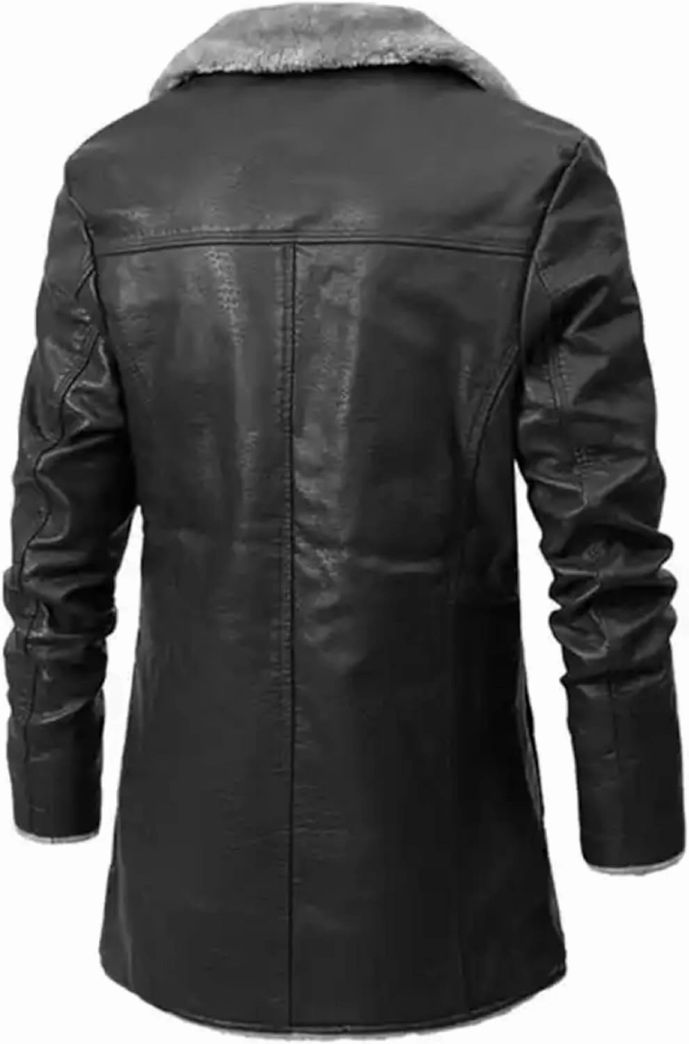 Worlem Long Sheepskin Coats Mens - Real Leather Warm Faux Shearling Duffle Coats for Extreme and Harsh Winters