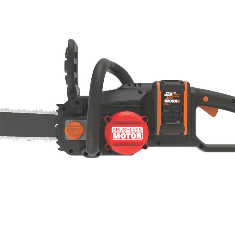 Worx WG385E 40V 2 x 4.0Ah Lithium PowerShare Brushless Cordless 40cm Chainsaw